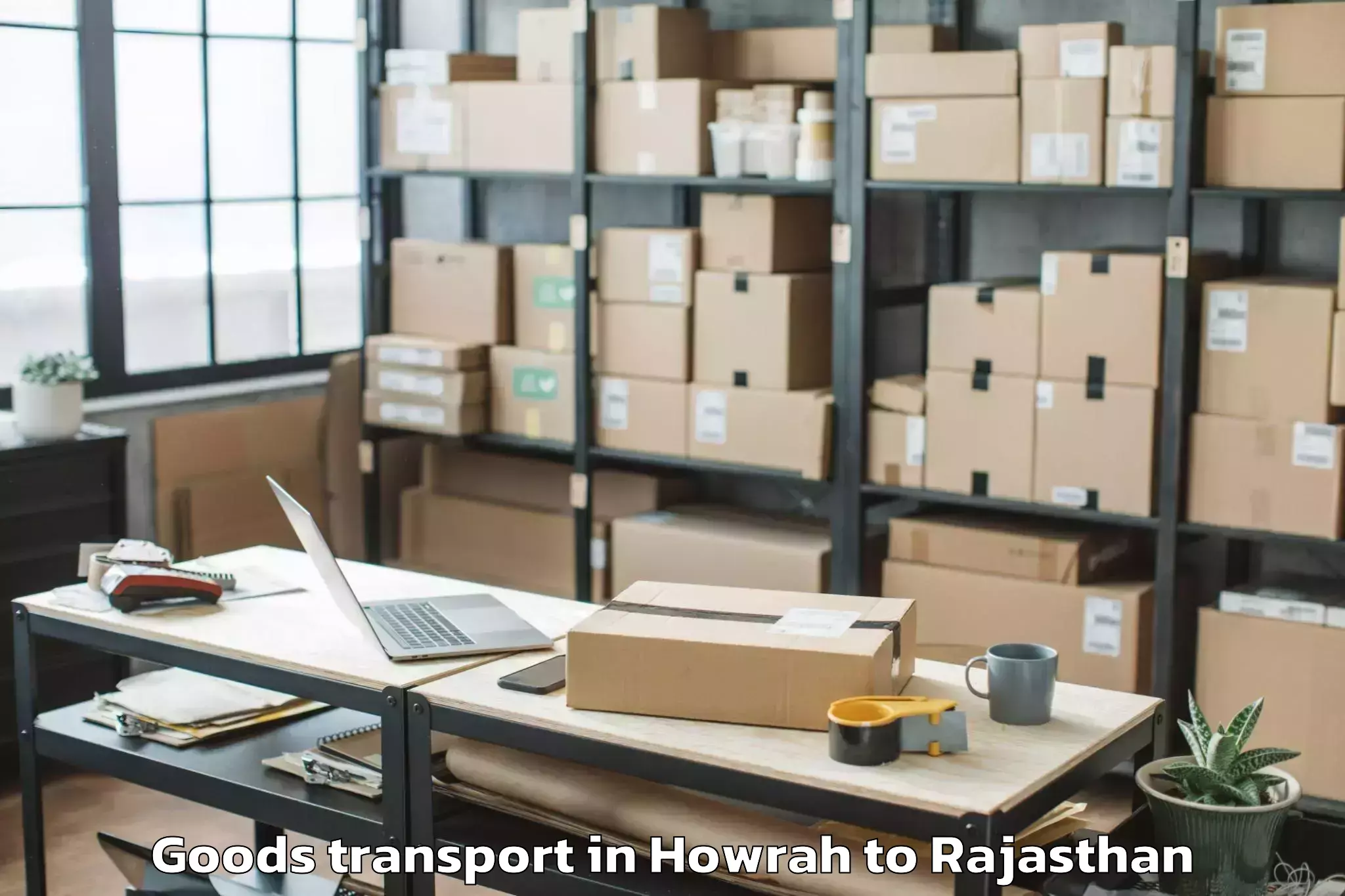 Professional Howrah to Hindaun Goods Transport